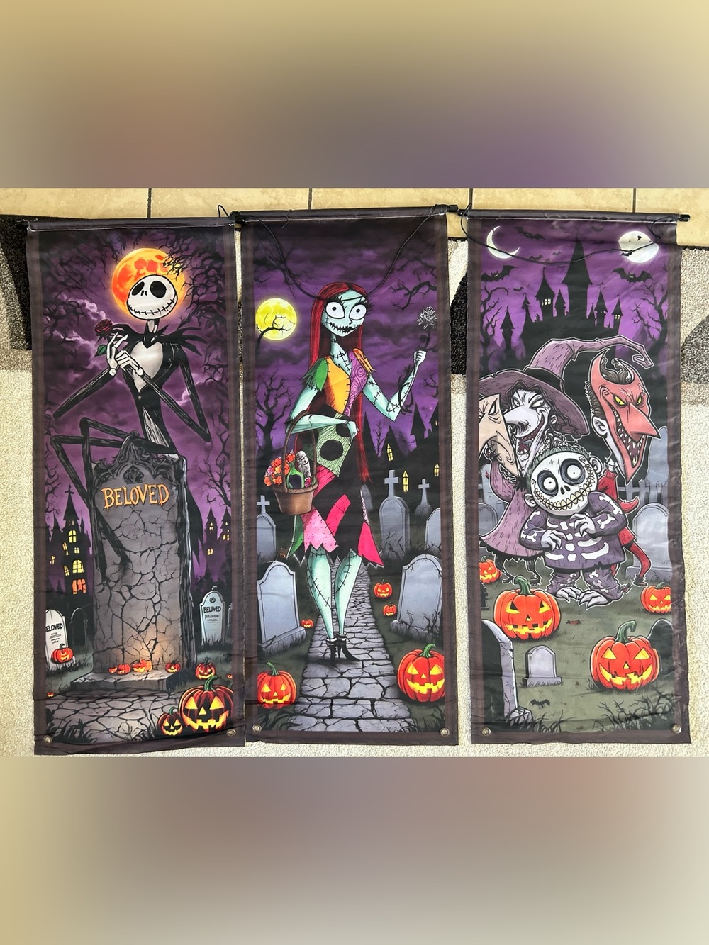 3 piece Nightmare before Christmas Hanging Banners